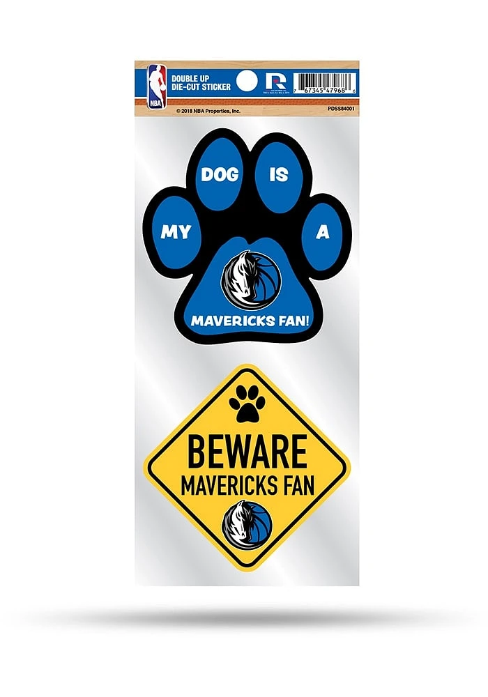 Dallas Mavericks 2-Piece Pet Themed Auto Decal - Blue