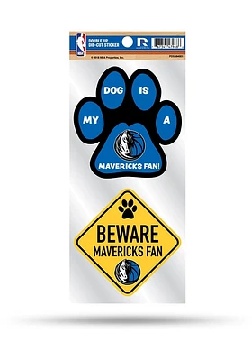 Dallas Mavericks 2-Piece Pet Themed Auto Decal - Blue