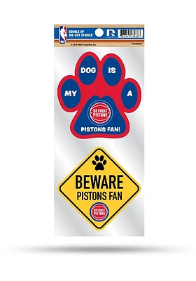 Detroit Pistons 2-Piece Pet Themed Auto Decal - Blue