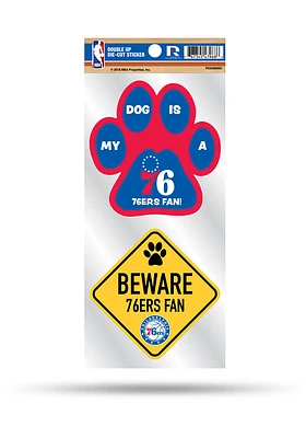 Philadelphia 76ers 2-Piece Pet Themed Auto Decal - Blue