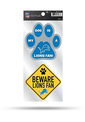 Detroit Lions 2-Piece Pet Themed Auto Decal - Blue