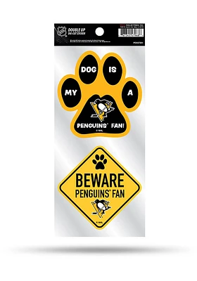 Pittsburgh Penguins 2-Piece Pet Themed Auto Decal - Black