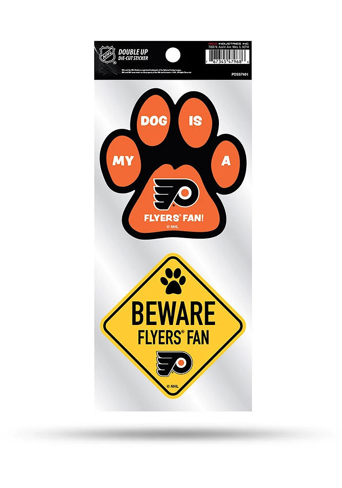 Philadelphia Flyers 2-Piece Pet Themed Auto Decal - Orange