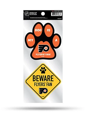 Philadelphia Flyers 2-Piece Pet Themed Auto Decal - Orange