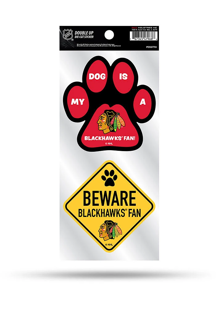 Chicago Blackhawks 2-Piece Pet Themed Auto Decal - Red