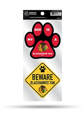 Chicago Blackhawks 2-Piece Pet Themed Auto Decal - Red