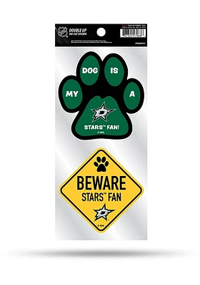Dallas Stars 2-Piece Pet Themed Auto Decal - Green