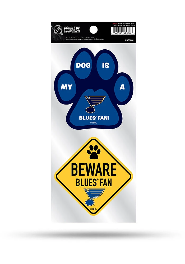 St Louis Blues 2-Piece Pet Themed Auto Decal - Blue