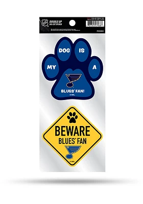 St Louis Blues 2-Piece Pet Themed Auto Decal - Blue