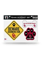 Oklahoma Sooners 3-Piece Pet Themed Pet Magnet