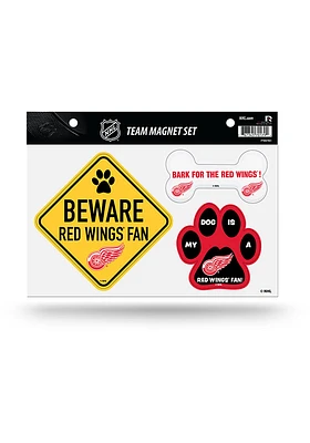 Detroit Red Wings 3-Piece Pet Themed Pet Magnet