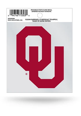 Oklahoma Sooners Small Auto Static Cling Decal - Crimson