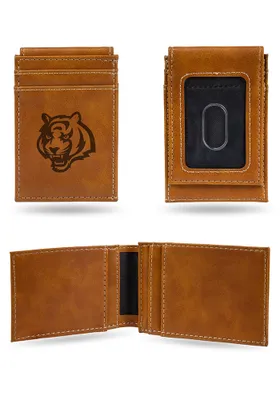 Cincinnati Bengals Laser Engraved Front Pocket Mens Bifold Wallet