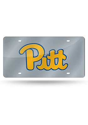 Pitt Panthers Silver Laser Car Accessory License Plate