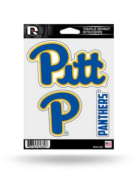 Pitt Panthers Triple Spirit Auto Decal - Blue
