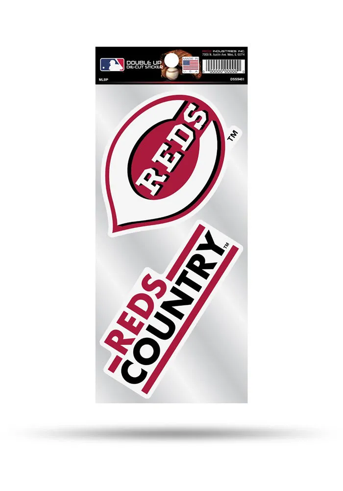 Cincinnati Reds Double Up Auto Decal - Red