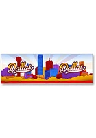 Dallas Ft Worth Skyline White 14 oz Metro Ceramic Mug - Blue