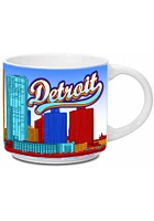 Detroit Skyline White 14 oz Metro Ceramic Mug - Blue