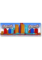 Detroit Skyline White 14 oz Metro Ceramic Mug - Blue