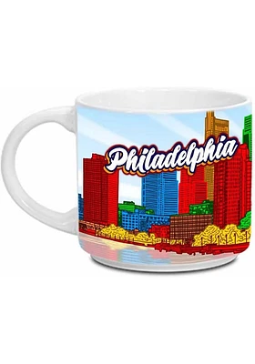 Philadelphia Skyline White 14 oz Metro Ceramic Mug - Blue
