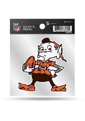Brownie  Cleveland Browns 4x4 Retro Auto Decal - Orange
