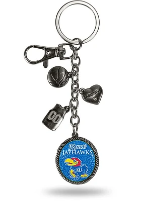 Kansas Jayhawks Charm Keychain - Silver