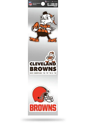 Brownie  Cleveland Browns 3 Pack Retro Auto Decal - Orange