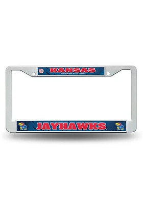 Kansas Jayhawks Plastic License Plate Frame - White
