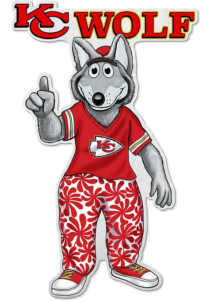 Kansas City Chiefs KC Wolf Mascot Pennant - Red