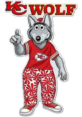 Kansas City Chiefs KC Wolf Mascot Pennant - Red