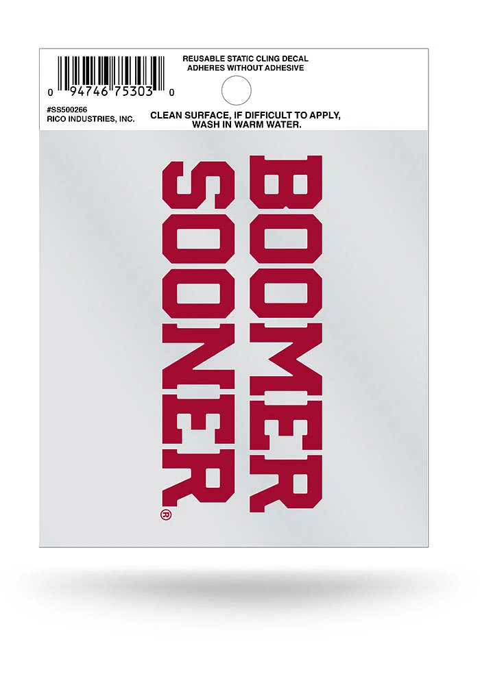 Oklahoma Sooners Secondary Logo Auto Decal - Red