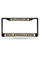 Purdue Boilermakers Black Laser Chrome License Plate Frame - Black
