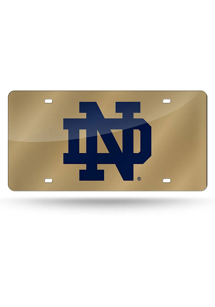 Notre Dame Fighting Irish Gold Laser Cut Car Accessory License Plate