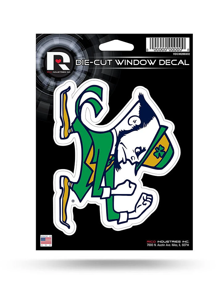 Notre Dame Fighting Irish Die Cut Auto Decal - Green