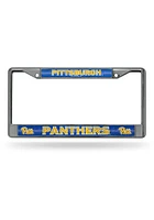 Pitt Panthers Bling Chrome License Plate Frame - Blue