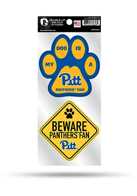 Pitt Panthers 2-Piece Pet Themed Auto Decal - Blue
