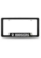 Indiana Hoosiers Chrome Carbon Fiber License Plate Frame - Black