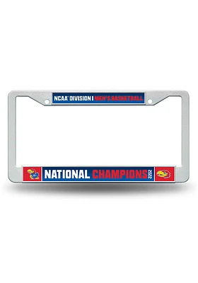 Kansas Jayhawks 2022 National Champs Plastic License Plate Frame - Blue