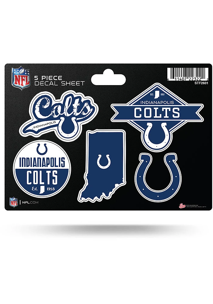 Indianapolis Colts 5-Piece Auto Decal - Blue