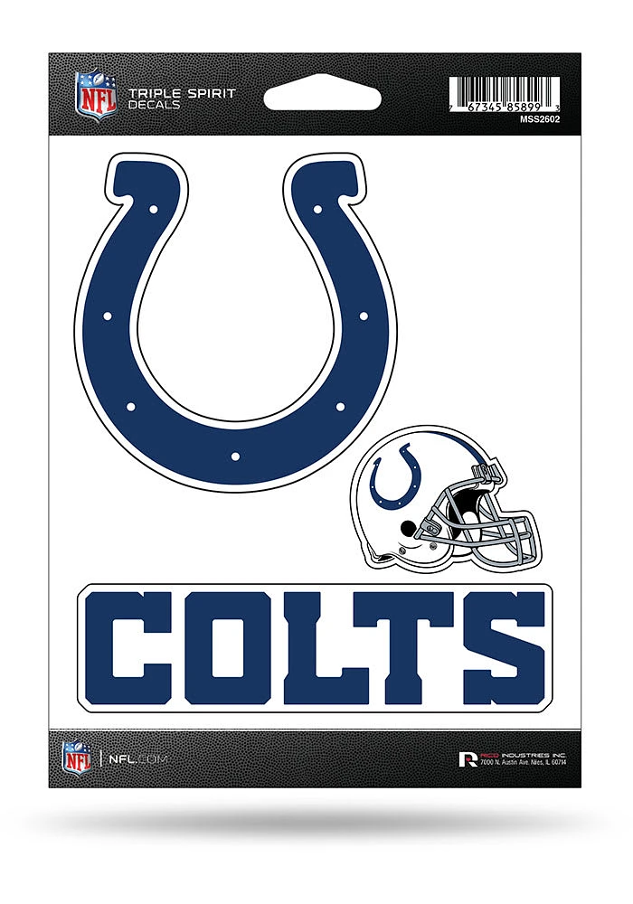 Indianapolis Colts Triple Spirit Auto Decal - Blue