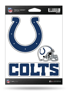 Indianapolis Colts Triple Spirit Auto Decal - Blue