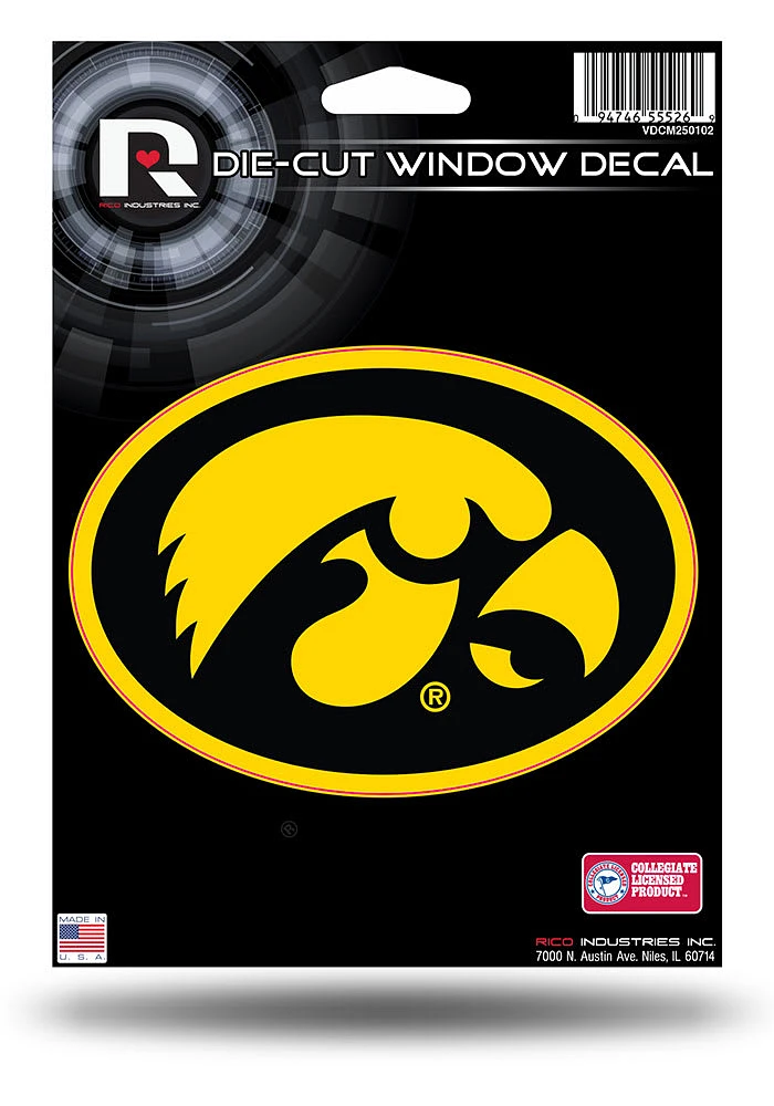 Iowa Hawkeyes Die Cut Auto Decal - Yellow