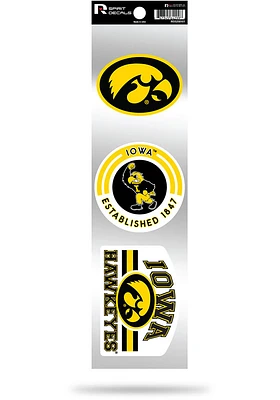 Iowa Hawkeyes 3pc Auto Decal - Yellow