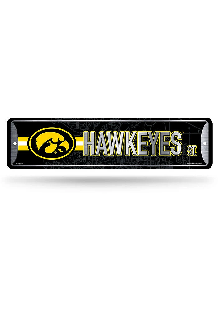 Iowa Hawkeyes Metal Street Sign