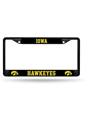 Iowa Hawkeyes Chrome License Plate Frame - Black