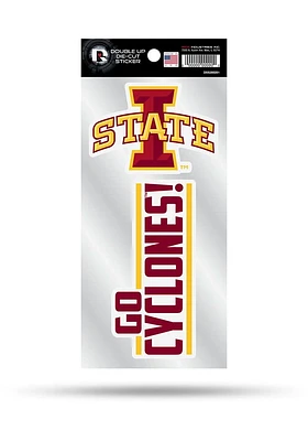 Iowa State Cyclones Double Up Auto Decal - Red
