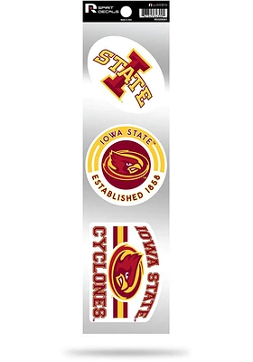 Iowa State Cyclones 3pc Retro Spirit Auto Decal - Red