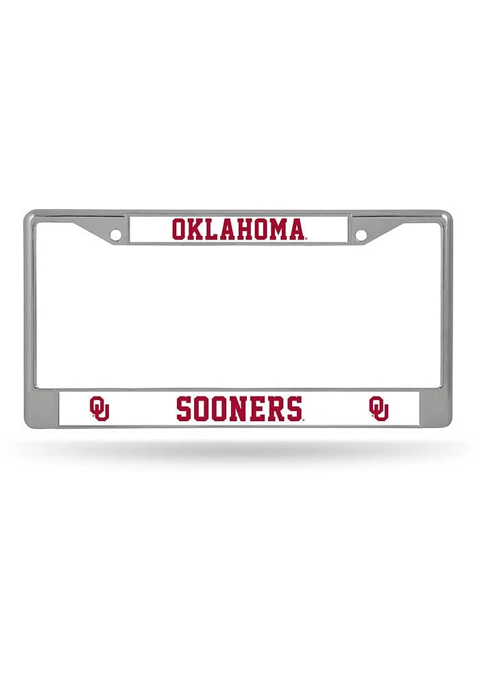 Oklahoma Sooners Chrome Design License Plate Frame - Red