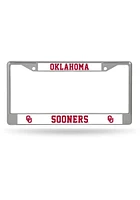 Oklahoma Sooners Chrome Design License Plate Frame - Red