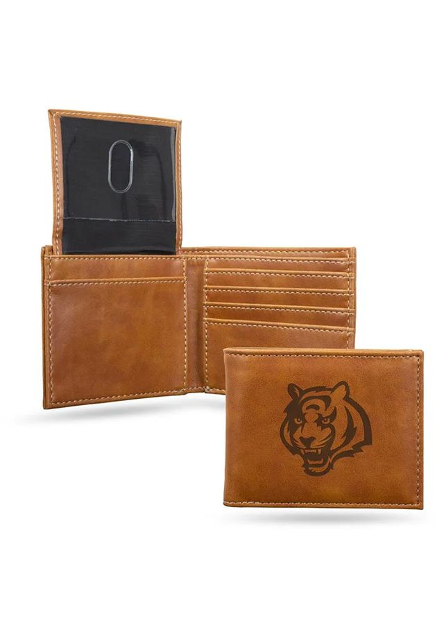 Cincinnati Bengals Laser Engraved Mens Bifold Wallet